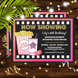 Födelsedagsfest för Movie Night Girl Inbjudningar