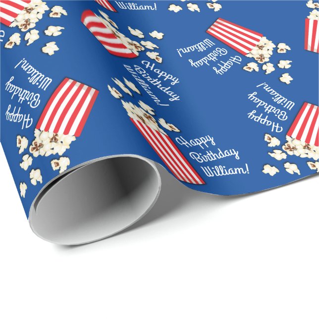 Födelsedagsfest för Movie Theater Popcorn Presentpapper (Rullad Hörn)