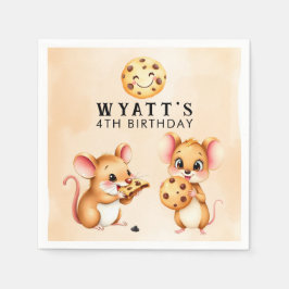 Födelsedagsfest för mus och cookie-tema pappersservett