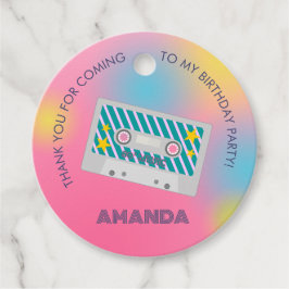 Födelsedagsfest för musikflickor i Retro Gåvor Etiketter