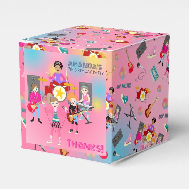 Födelsedagsfest för musikflickor i Retro Presentaskar (Framsidan Sidan)