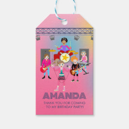 Födelsedagsfest för musikflickor i Retro Presentetikett