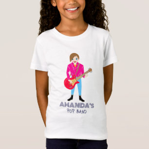 Födelsedagsfest för musikflickor i Retro T Shirt