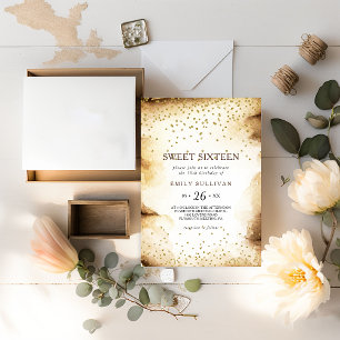 Födelsedagsfest för papper Rulla, rustik Sweet six Inbjudningar