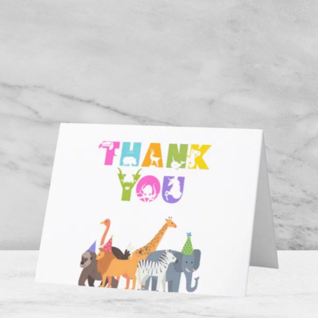 Födelsedagsfest för partydjur Personlig bild Tack Kort (Party Animal Birthday Thank You Note)