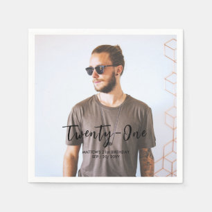 Födelsedagsfest för Penseltecken Anpassningsbar Fo Pappersservett