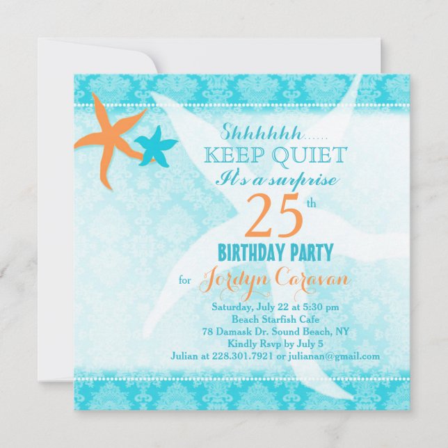 Födelsedagsfest för persikostjärtfenad groddjur inbjudningar (Framsida)