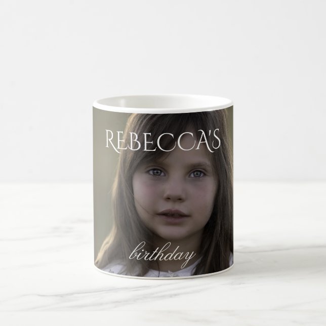 födelsedagsfest för personlig-flickfoto kaffemugg (Center)