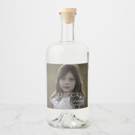födelsedagsfest för personlig-flickfoto spritflaskor etikett