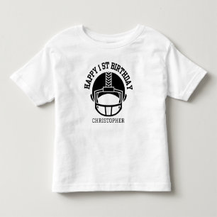 Födelsedagsfest för pojkar fotboll första året ner t shirt