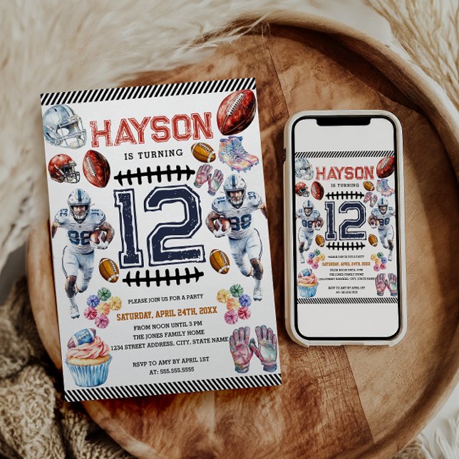 Födelsedagsfest för pojkar med fotbollstema inbjudningar (Skapare uppladdad)