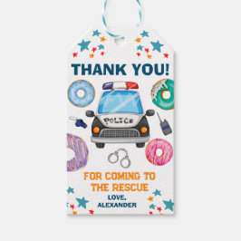 Födelsedagsfest för polis presentetikett