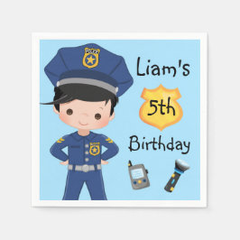 Födelsedagsfest för polisassistent pappersservett