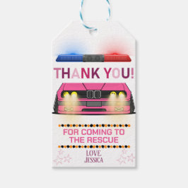 Födelsedagsfest för polisflicka presentetikett