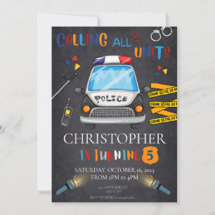 Födelsedagsfest för polisinbjudan inbjudningar