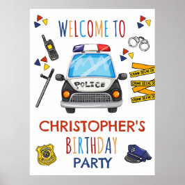 Födelsedagsfest för polisinbjudan poster