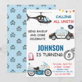 Födelsedagsfest för poliskop inbjudningar