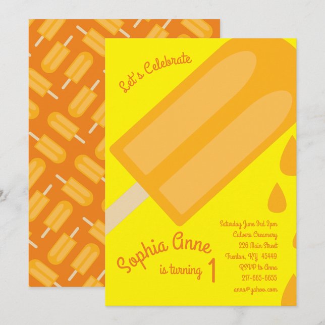 Födelsedagsfest för popup inbjudningar (Fram/baksida)