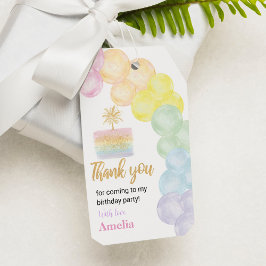 Födelsedagsfest för Rainbow Balloon Tack Märkre Presentetikett