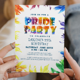 Födelsedagsfest för Rainbow Brev och Backround Pri Inbjudningar