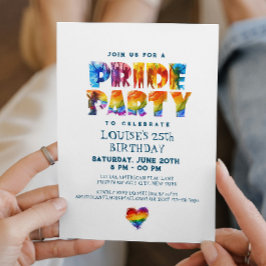 Födelsedagsfest för Rainbow Färgad Brev Pride Inbjudningar