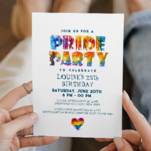 Födelsedagsfest för Rainbow Färgad Brev Pride Inbjudningar