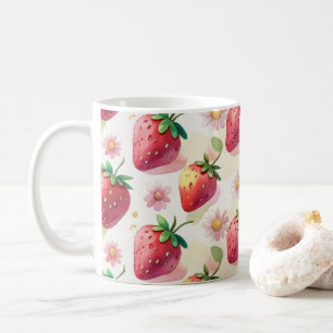 Födelsedagsfest för regnbåge av typen Cute jordgub Kaffemugg