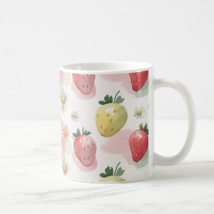 Födelsedagsfest för regnbåge av typen Cute jordgub Kaffemugg