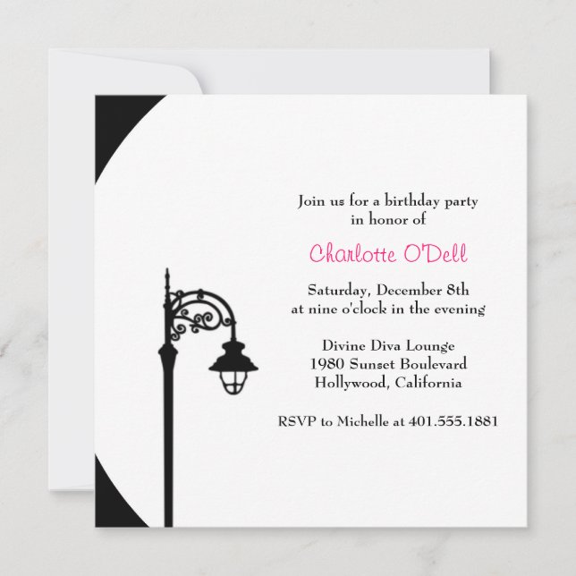 födelsedagsfest för retro/vintage inbjudningar (Framsida)