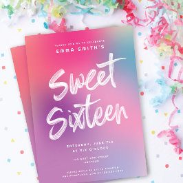 Födelsedagsfest för roligt i färgen Modern Sweet s Inbjudningar