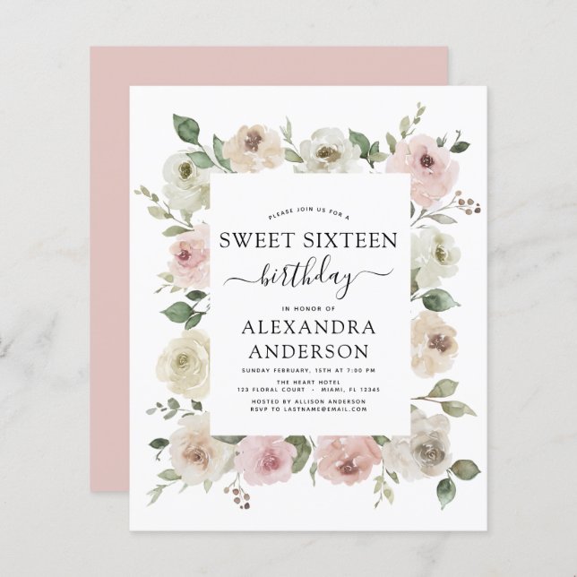 Födelsedagsfest för Rosa av budgetanpassad Sweet s (Fram/baksida)