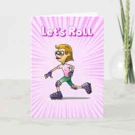 Födelsedagsfest för Rosa av rullskridskor Inbjudan