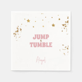 Födelsedagsfest för rosa-jump och tumble Gymnastic Pappersservett