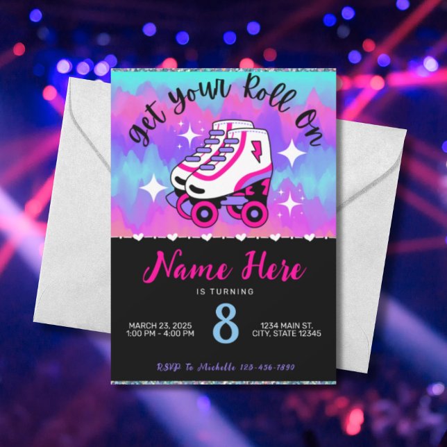 Födelsedagsfest för rullskridskör inbjudningar (Skapare uppladdad)