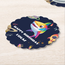 Födelsedagsfest för ruterhaj Galaxy Rocket Underlägg Papper
