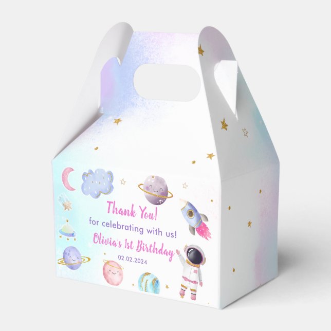 Födelsedagsfest för rymden-planeter och Frakt Presentaskar (Framsidan Sidan)