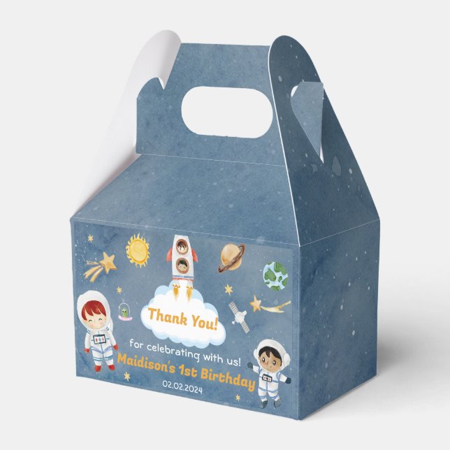 Födelsedagsfest för rymden-planeter och Frakt Presentaskar (Framsidan Sidan)