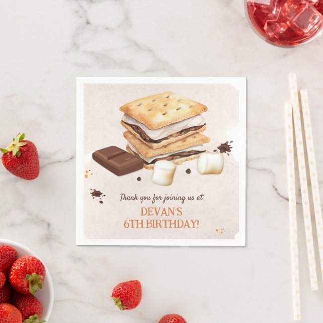 Födelsedagsfest för S-mores Pappersservett (Insitu)