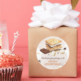 Födelsedagsfest för S-mores Runt Klistermärke