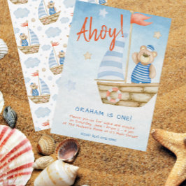 Födelsedagsfest för sjöfärgsfartyg, spjärt inbjudningar