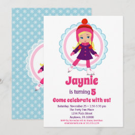 Födelsedagsfest för Skaterna Blonde Ice Inbjudningar