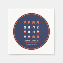 Födelsedagsfest för spel i Alien-monster orange Pappersservett