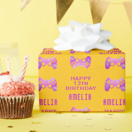 Födelsedagsfest för spelargrafikstyrenhet presentpapper