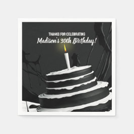 Födelsedagsfest för svartvit kummel pappersservett