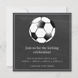 Födelsedagsfest för svartvita fotboll inbjudningar