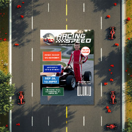 Födelsedagsfest för tävla Hastighet Magazine Cover Inbjudningar