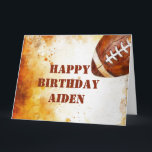 Födelsedagsfest för tema för anpassningsbar kort<br><div class="desc">Födelsedagsfesten för matchdag i fotboll tävlar om hälsningskort för tema - Underbar för fotbollens födelsedagar. Anpassning: Anpassa framsidan hälsning och namn och även insidan av kortet.</div>