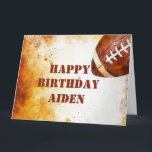 Födelsedagsfest för tema för anpassningsbar kort<br><div class="desc">Födelsedagsfesten för matchdag i fotboll tävlar om hälsningskort för tema - Underbar för fotbollens födelsedagar. Anpassning: Anpassa framsidan hälsning och namn och även insidan av kortet.</div>