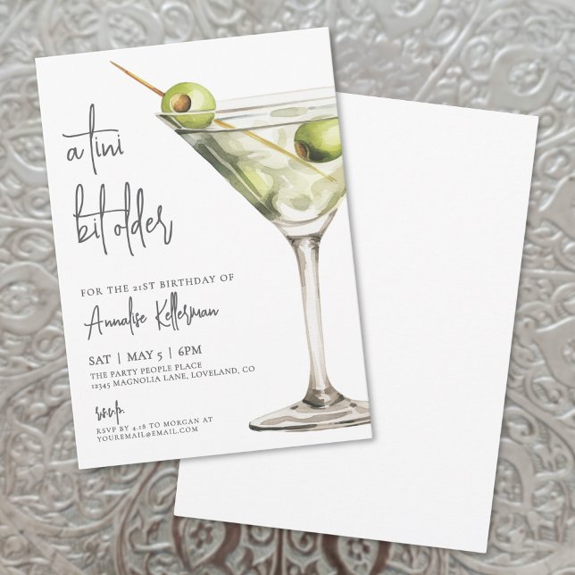 Födelsedagsfest för Tini-bit äldre Vuxen Inbjudningar (A Tini Bit Older Adult Birthday Party Invitation)
