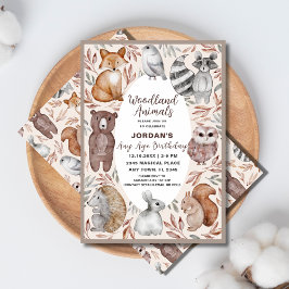 Födelsedagsfest för trädsdjur av alla åldrar inbjudningar